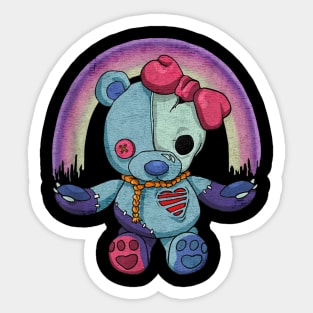 Pastel Goth Teddy Bear Sticker